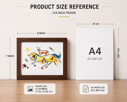 Majnu Bhai's Masterpiece | Donkey on Horse Framed Print | 300 GSM Highest quality Paper | High quality PVC Frame